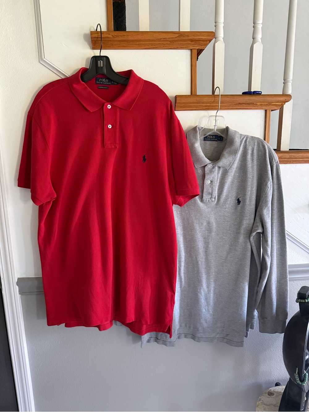 Polo by Ralph Lauren Red & Light Gray Men's Polo Pair